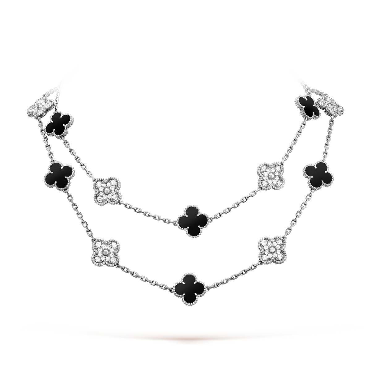 [Garvey ]CLOVER 20 MOTIFS ONYX DIAMOND SILVER