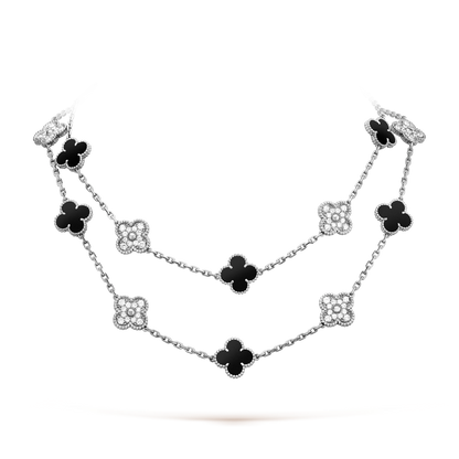 [Garvey ]CLOVER 20 MOTIFS ONYX DIAMOND SILVER