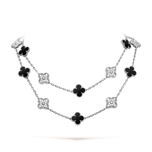 [Garvey ]CLOVER 20 MOTIFS ONYX DIAMOND SILVER
