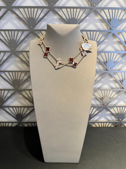 [Garvey ]CLOVER 20 MOTIFS LASER CARNELIAN NECKLACE