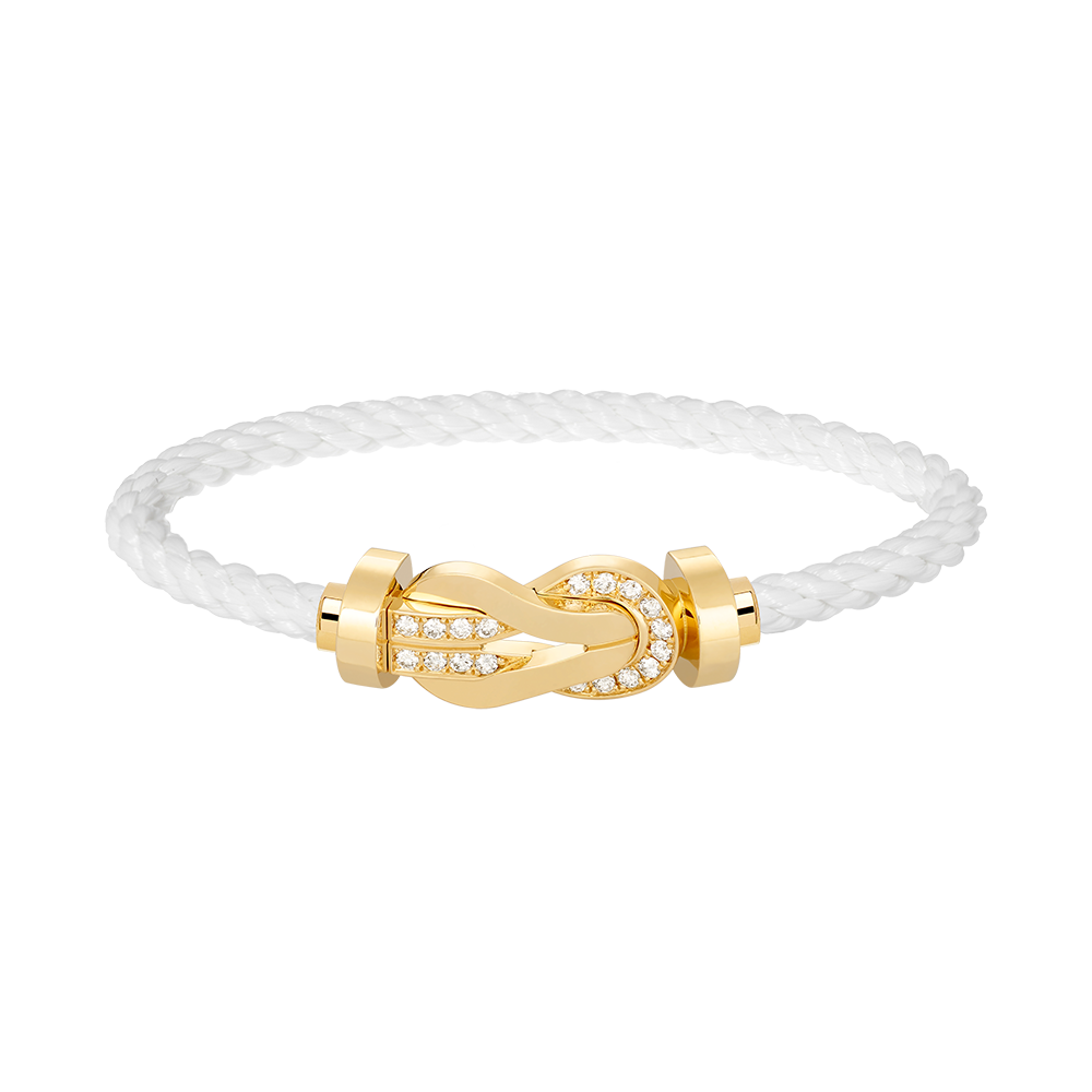 [Garvey]LARGE 8-FIGURE BUCKLE HALF DIAMOND BRACELET - GOLD