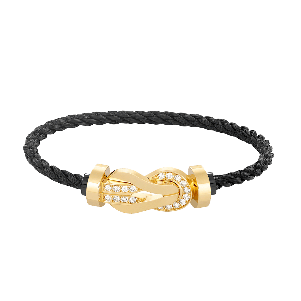 [Garvey]LARGE 8-FIGURE BUCKLE HALF DIAMOND BRACELET - GOLD