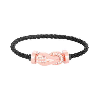 [Garvey ]CHANCE LARGE 8 FIGURE BUCKLE HALF DIAMOND BRACELET ROSE GOLD