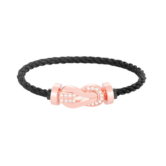 [Garvey ]CHANCE LARGE 8 FIGURE BUCKLE HALF DIAMOND BRACELET ROSE GOLD