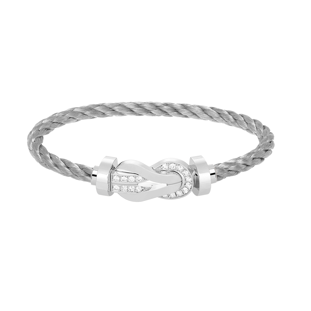 [Garvey ]CHANCE LARGE 8 FIGURE BUCKLE HALF DIAMOND BRACELET SILVER
