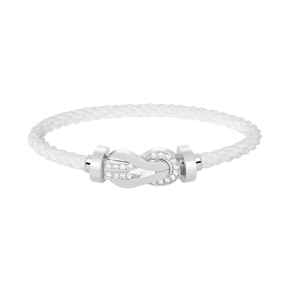 [Garvey ]CHANCE LARGE 8 FIGURE BUCKLE HALF DIAMOND BRACELET SILVER