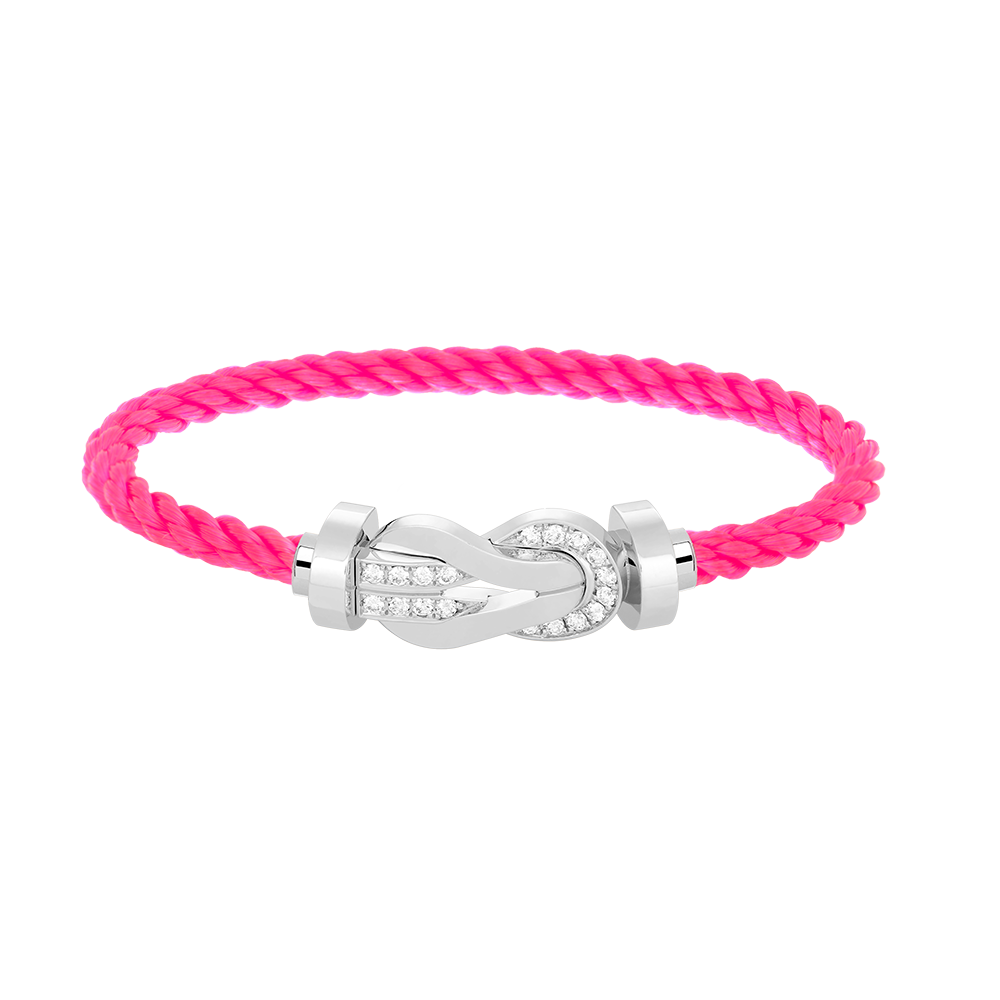 [Garvey]LARGE 8-FIGURE BUCKLE HALF DIAMOND BRACELET - WHITE GOLD