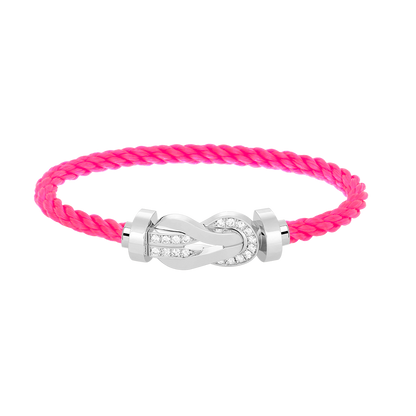 [Garvey]LARGE 8-FIGURE BUCKLE HALF DIAMOND BRACELET - WHITE GOLD