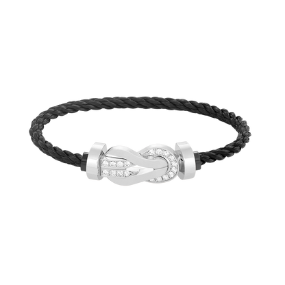 [Garvey ]CHANCE LARGE 8 FIGURE BUCKLE HALF DIAMOND BRACELET SILVER