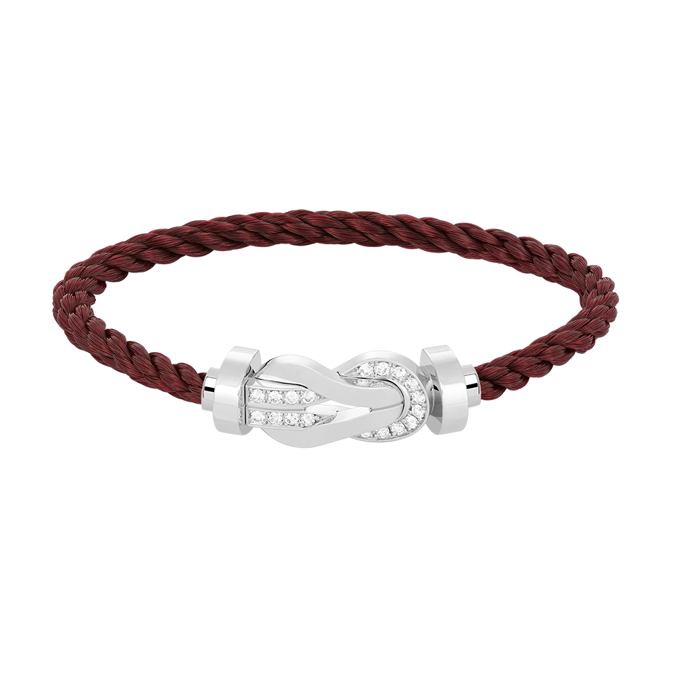 [Garvey]LARGE 8-FIGURE BUCKLE HALF DIAMOND BRACELET - WHITE GOLD