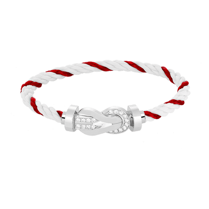 [Garvey ]CHANCE LARGE 8 FIGURE BUCKLE HALF DIAMOND BRACELET SILVER