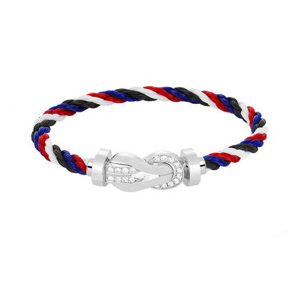 [Garvey ]CHANCE LARGE 8 FIGURE BUCKLE HALF DIAMOND BRACELET SILVER