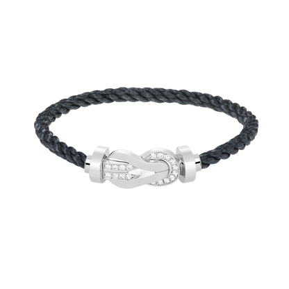 [Garvey ]CHANCE LARGE 8 FIGURE BUCKLE HALF DIAMOND BRACELET SILVER