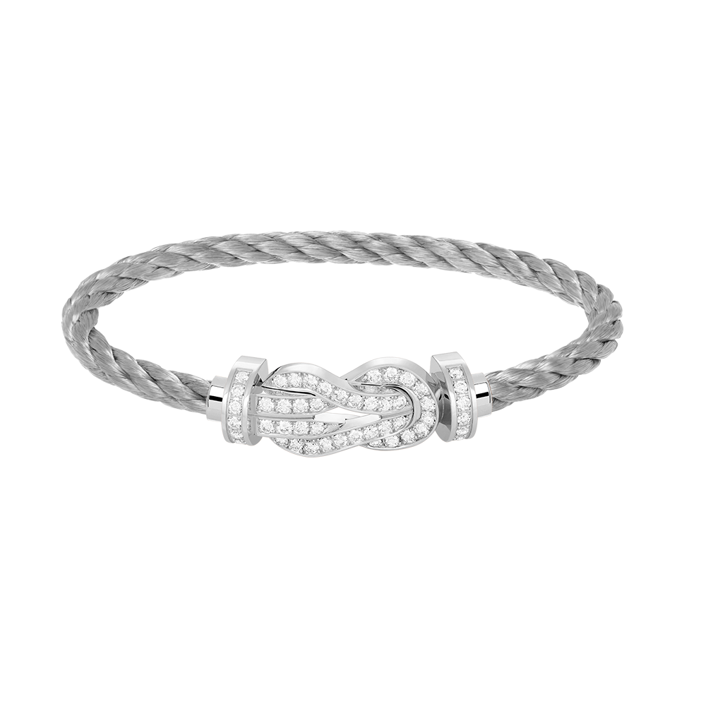 [Garvey ]CHANCE LARGE 8 FIGURE BUCKLE FULL DIAMOND BRACELET SILVER