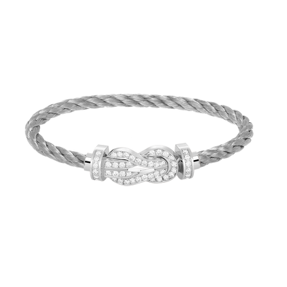 [Garvey ]CHANCE LARGE 8 FIGURE BUCKLE FULL DIAMOND BRACELET SILVER