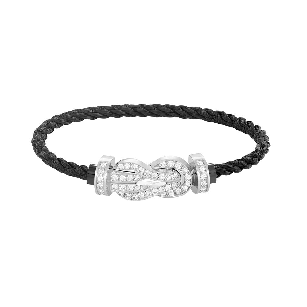 [Garvey ]CHANCE LARGE 8 FIGURE BUCKLE FULL DIAMOND BRACELET SILVER