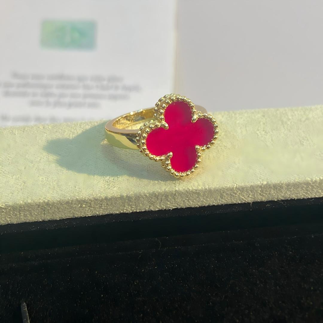 [Garvey]NEW CLOVER PINK ENAMEL RINGS