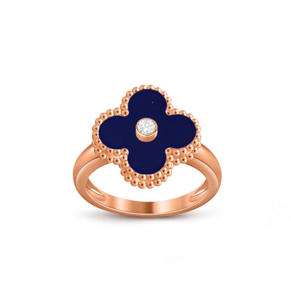 [Garvey]LUCKY CLOVER DIAMOND-ACCENT ROSE GOLD RING COLLECTION