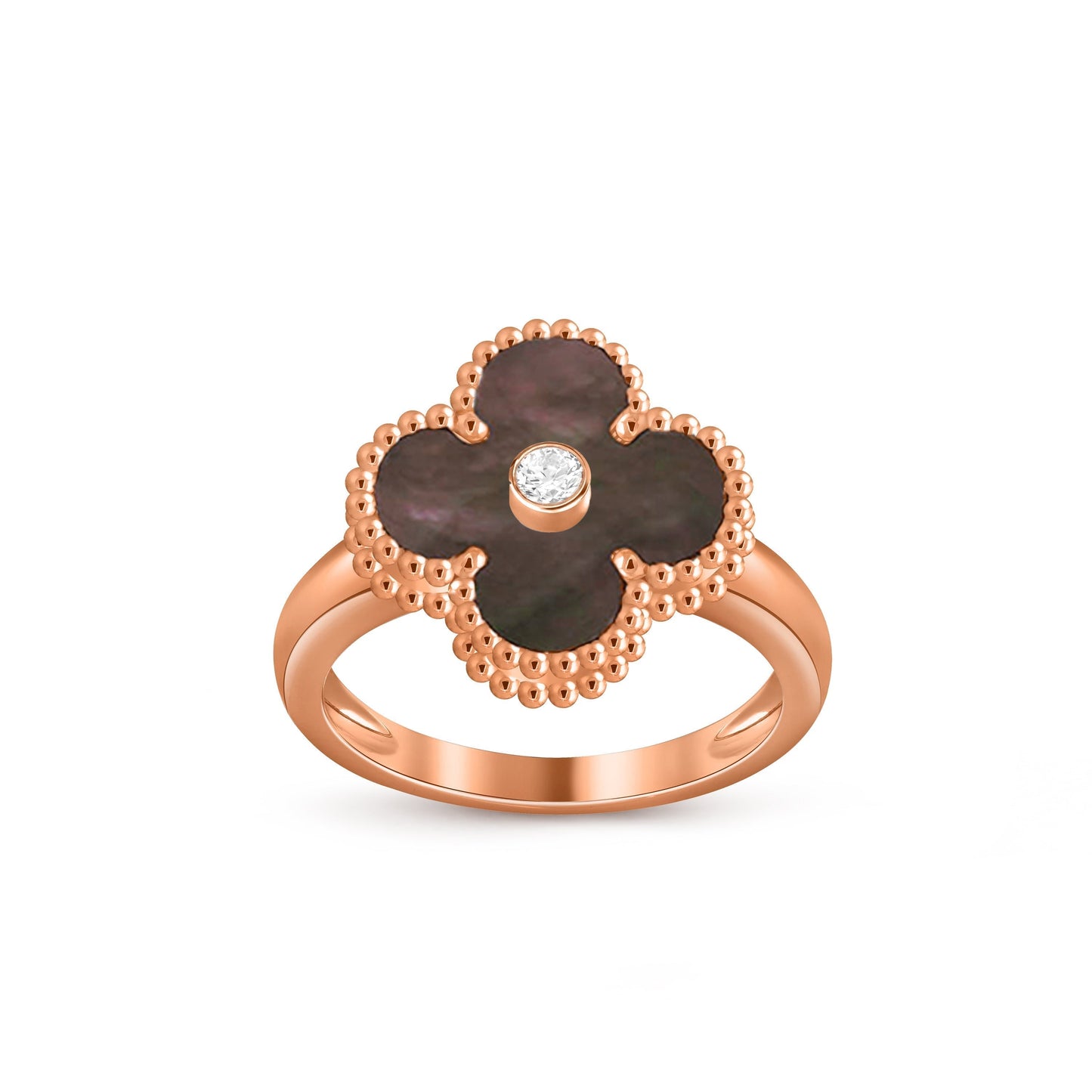 [Garvey]LUCKY CLOVER DIAMOND-ACCENT ROSE GOLD RING COLLECTION