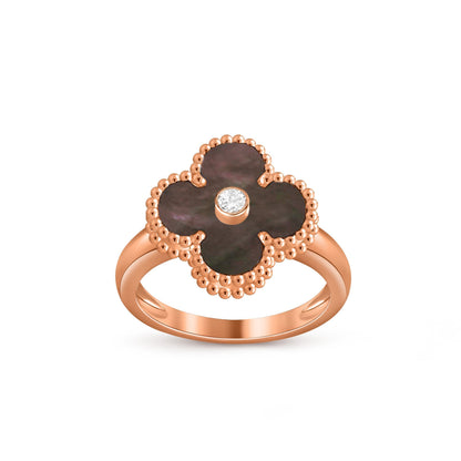 [Garvey]LUCKY CLOVER DIAMOND-ACCENT ROSE GOLD RING COLLECTION