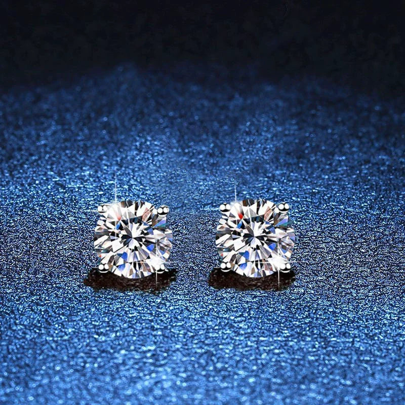 [Garvey]FOUR-PRONG MOISSANITE EARRINGS