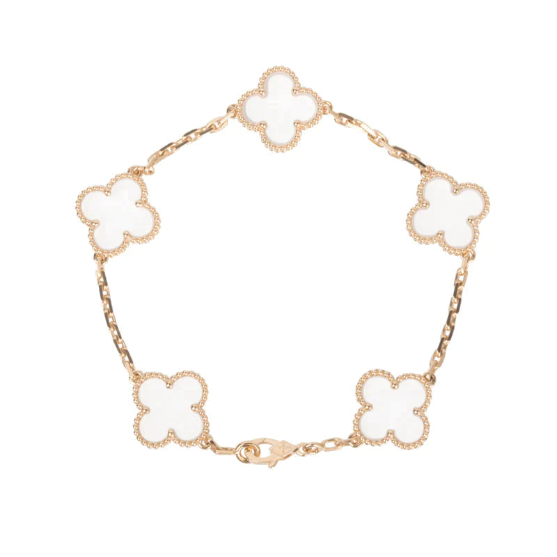 [Garvey ]CLOVER 5 MOTIF ROCK CRYSTAL BRACELET