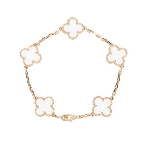 [Garvey ]CLOVER 5 MOTIF ROCK CRYSTAL BRACELET