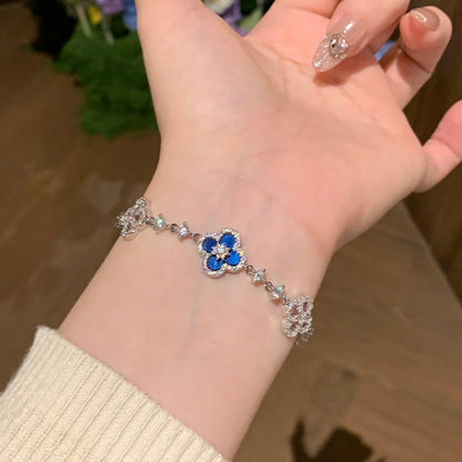 [Garvey ]CLOVER 5 MOTIF PINK BLUE RED WHITE BRACELET