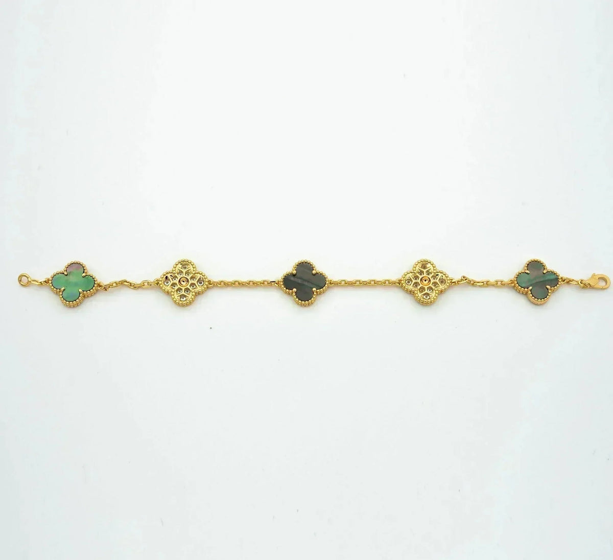 [Garvey ] CLOVER 5 MOTIF GRAY MOP BRACELET COLLECTION