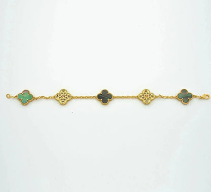 [Garvey ] CLOVER 5 MOTIF GRAY MOP BRACELET COLLECTION