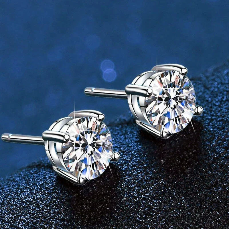 [Garvey]FOUR-PRONG MOISSANITE EARRINGS