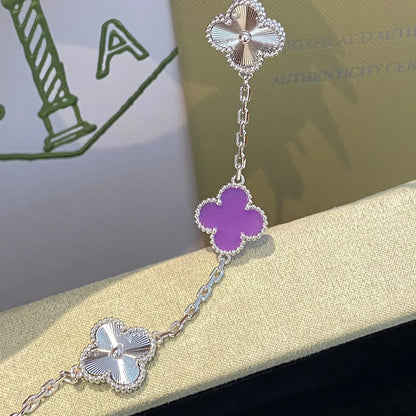 [Garvey]LUCKY CLOVER 5-MOTIF BRACELET - VIOLET COLLECTION