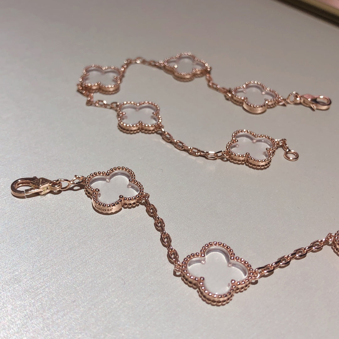 [Garvey ]CLOVER 5 MOTIF ROCK CRYSTAL BRACELET