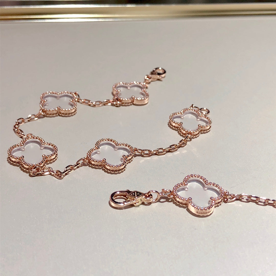 [Garvey ]CLOVER 5 MOTIF ROCK CRYSTAL BRACELET