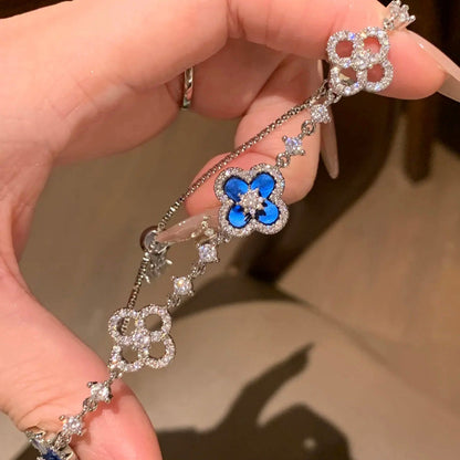 [Garvey ]CLOVER 5 MOTIF PINK BLUE RED WHITE BRACELET