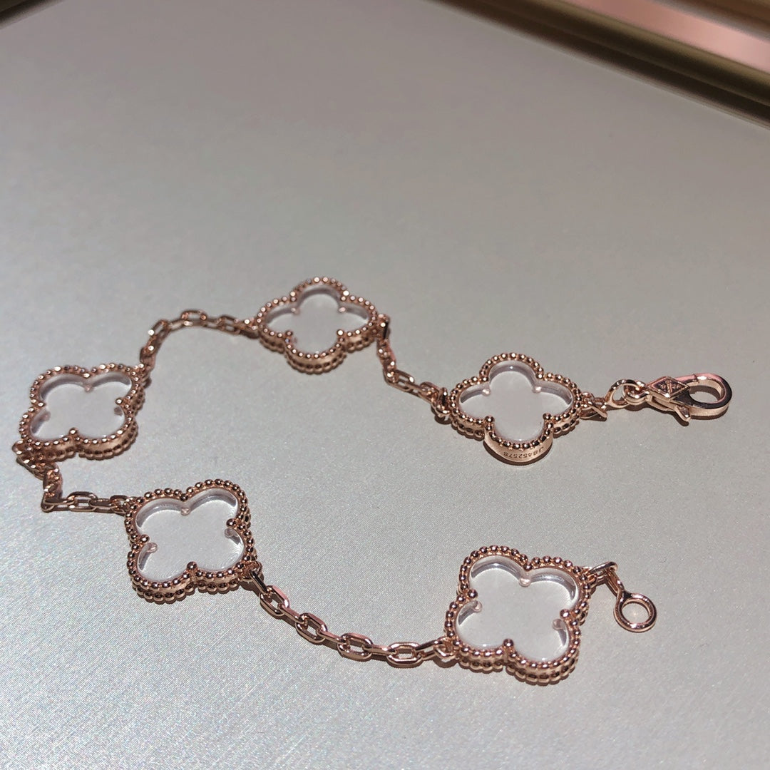 [Garvey ]CLOVER 5 MOTIF ROCK CRYSTAL BRACELET