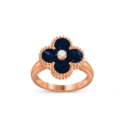 [Garvey]LUCKY CLOVER DIAMOND-ACCENT ROSE GOLD RING COLLECTION