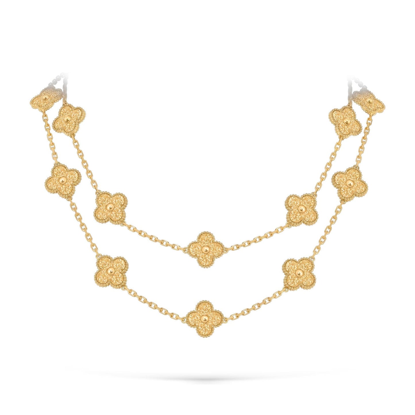 [Garvey]CLASSIC 20-MOTIF LUCKY CLOVER LONG NECKLACE GOLD COLLECTION