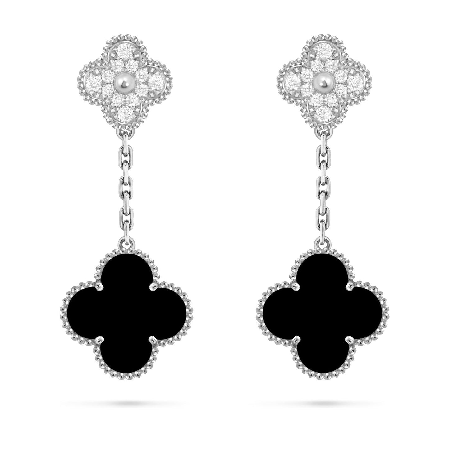 [Garvey]CLOVER DUAL-MOTIF STATEMENT STUD EARRINGS - DOUBLE-CHARM COLLECTION