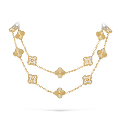 [Garvey]CLASSIC 20-MOTIF LUCKY CLOVER LONG NECKLACE GOLD COLLECTION