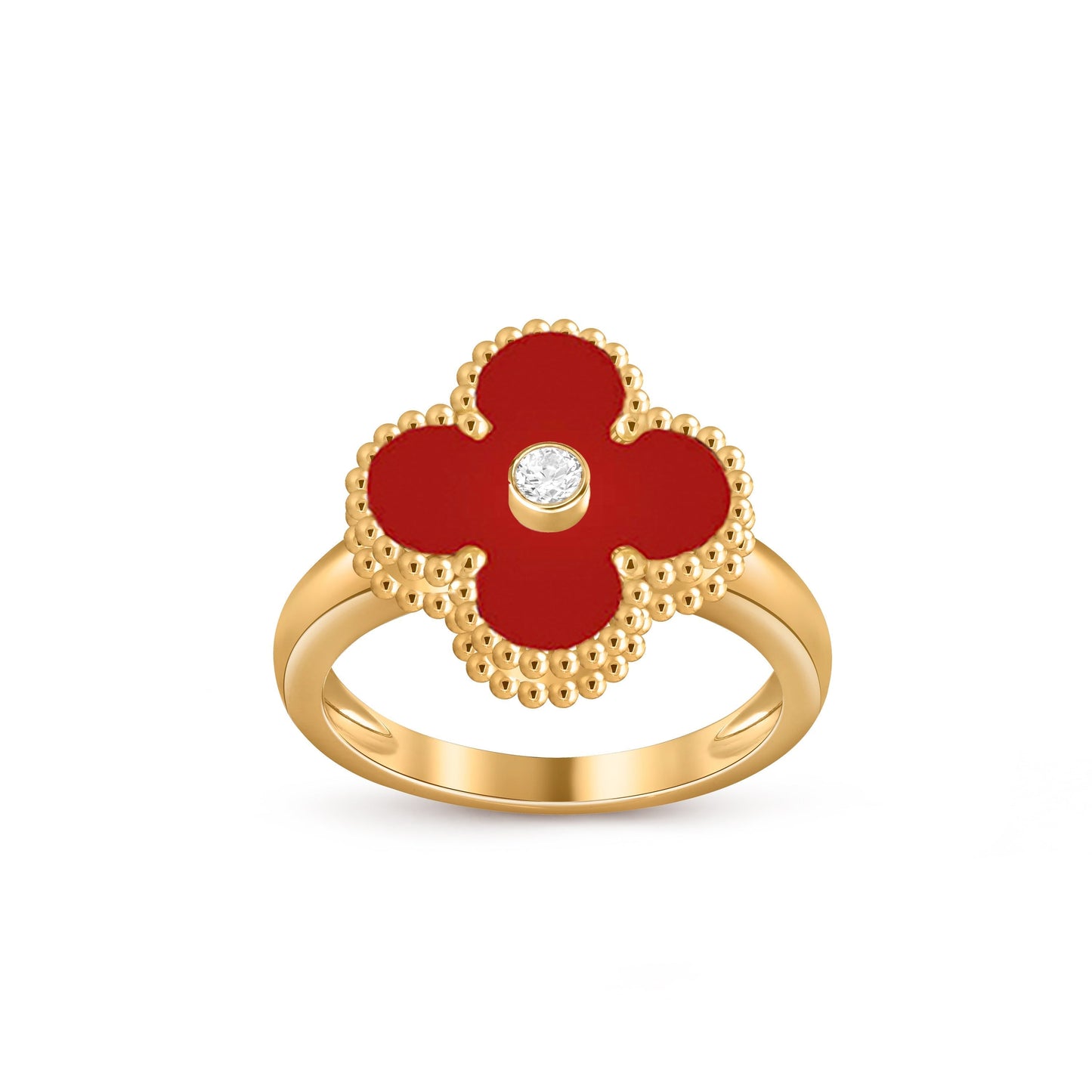 [Garvey]LUCKY CLOVER DIAMOND-ACCENT GOLD RING COLLECTION
