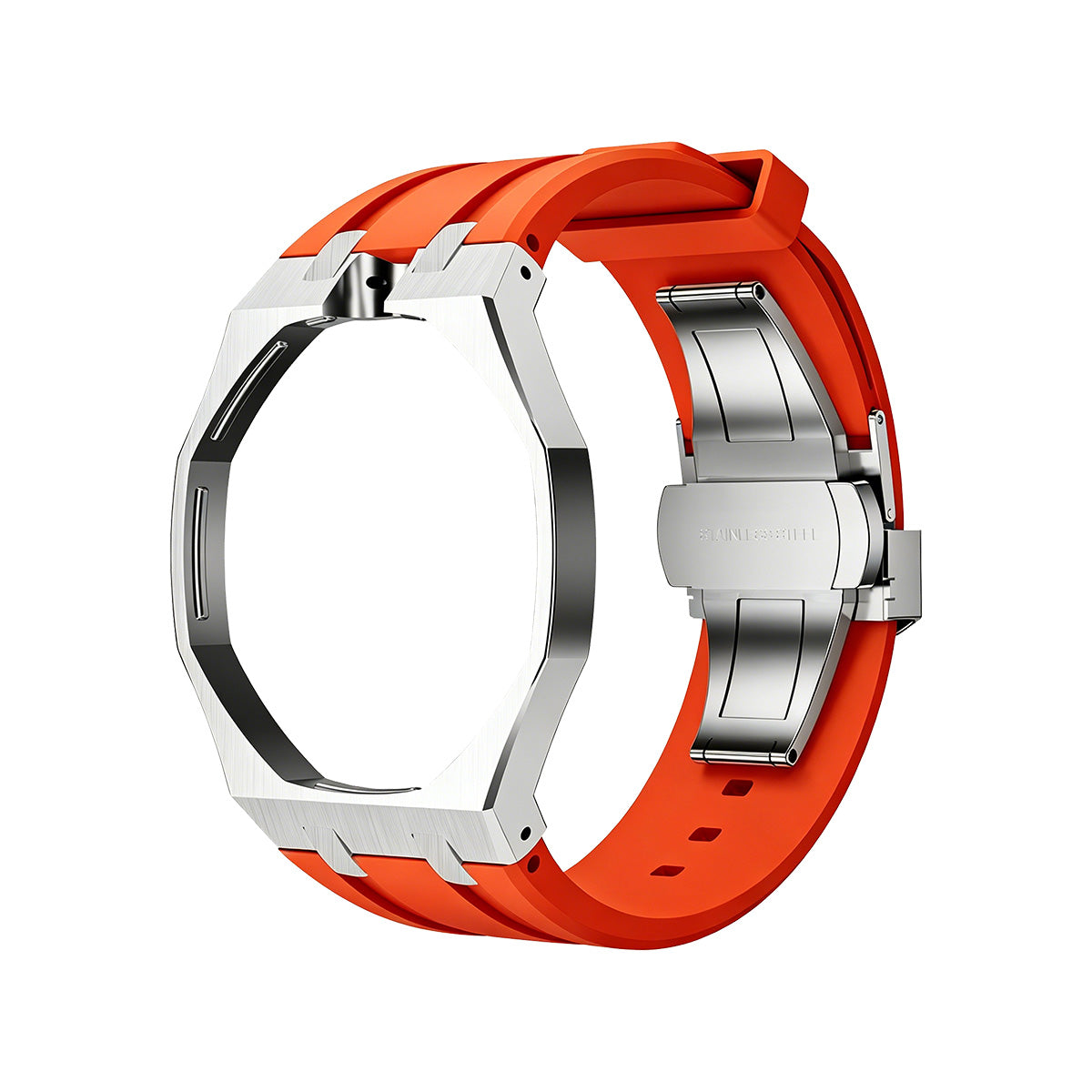 [Garvey]OAK POP ORANGE-RED STEEL SILICONE STRAP