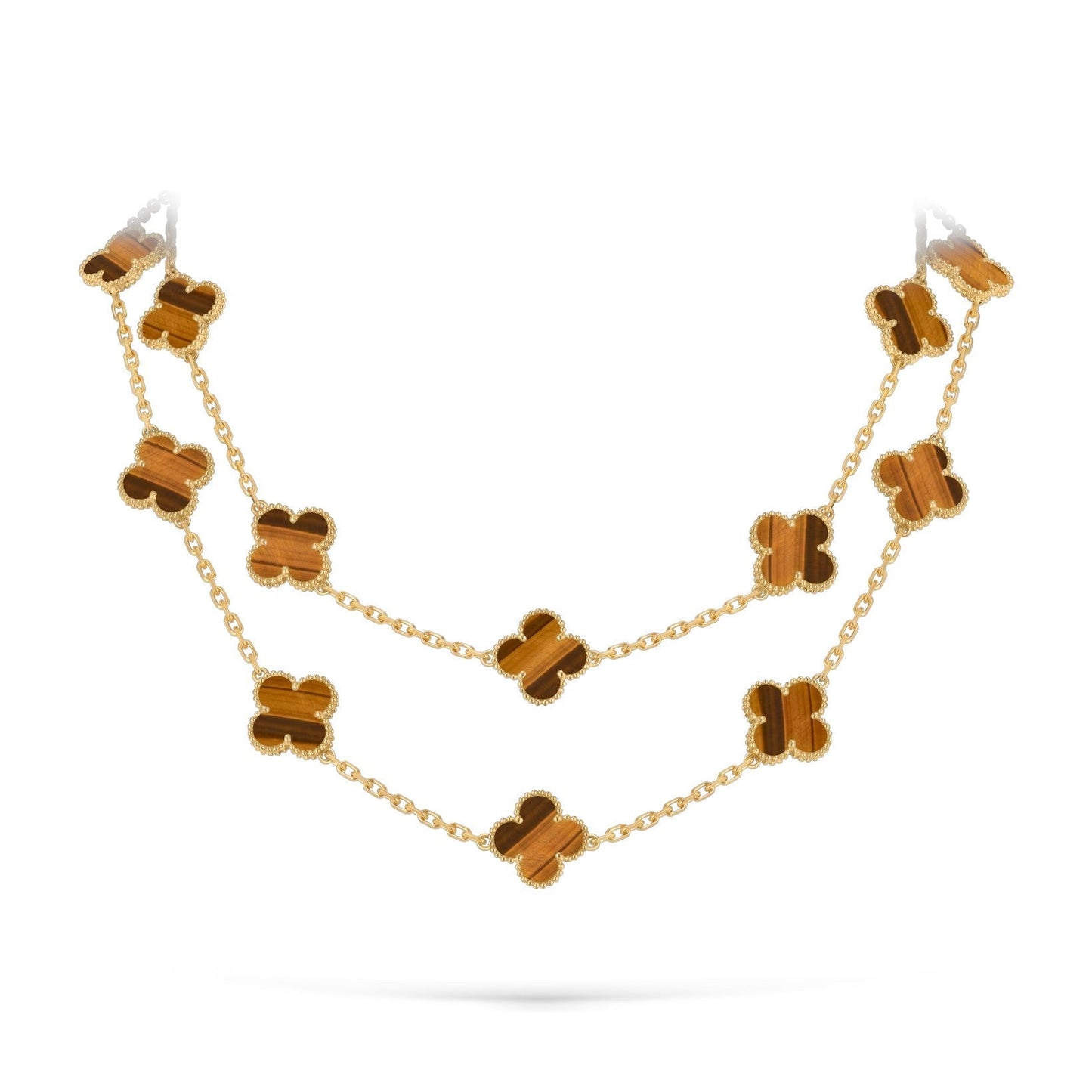 [Garvey]CLASSIC 20-MOTIF LUCKY CLOVER LONG NECKLACE GOLD COLLECTION