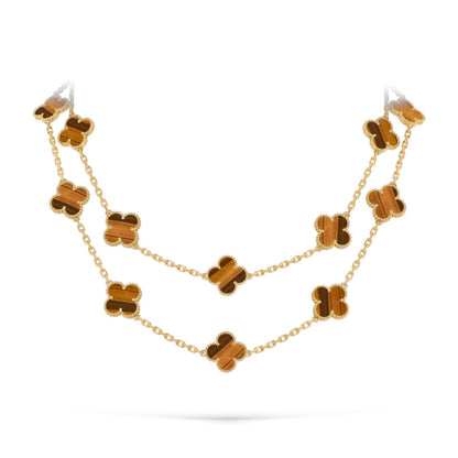 [Garvey]CLASSIC 20-MOTIF LUCKY CLOVER LONG NECKLACE GOLD COLLECTION