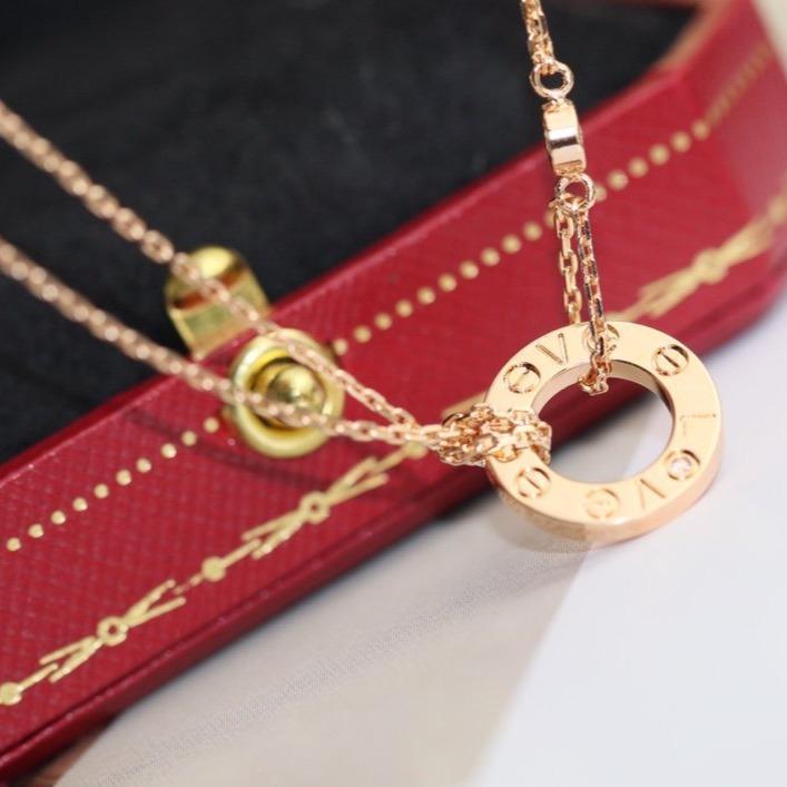 [Garvey ]LOVE NECKLACE ADJUSTABLE ROSE GOLD 2 DIAMOND