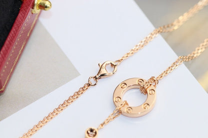 [Garvey ]LOVE NECKLACE ADJUSTABLE ROSE GOLD 2 DIAMOND