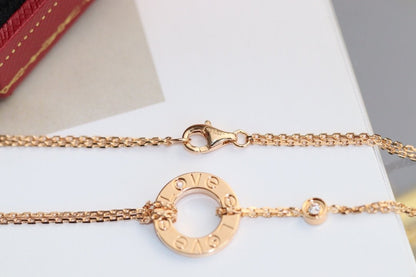 [Garvey ]LOVE NECKLACE ADJUSTABLE ROSE GOLD 2 DIAMOND