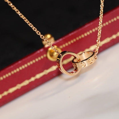 [Garvey ]LOVE NECKLACE PINK GOLD AND SILVER