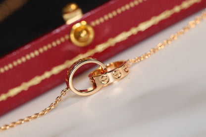 [Garvey ]LOVE NECKLACE PINK GOLD AND SILVER