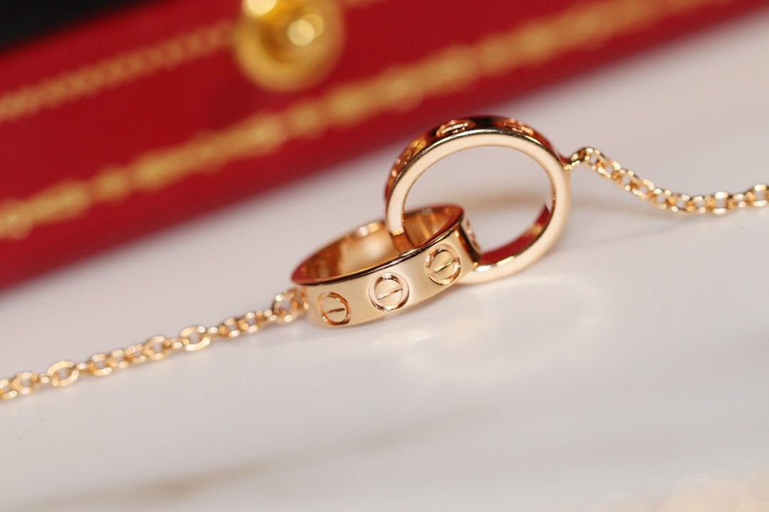 [Garvey ]LOVE NECKLACE PINK GOLD AND SILVER